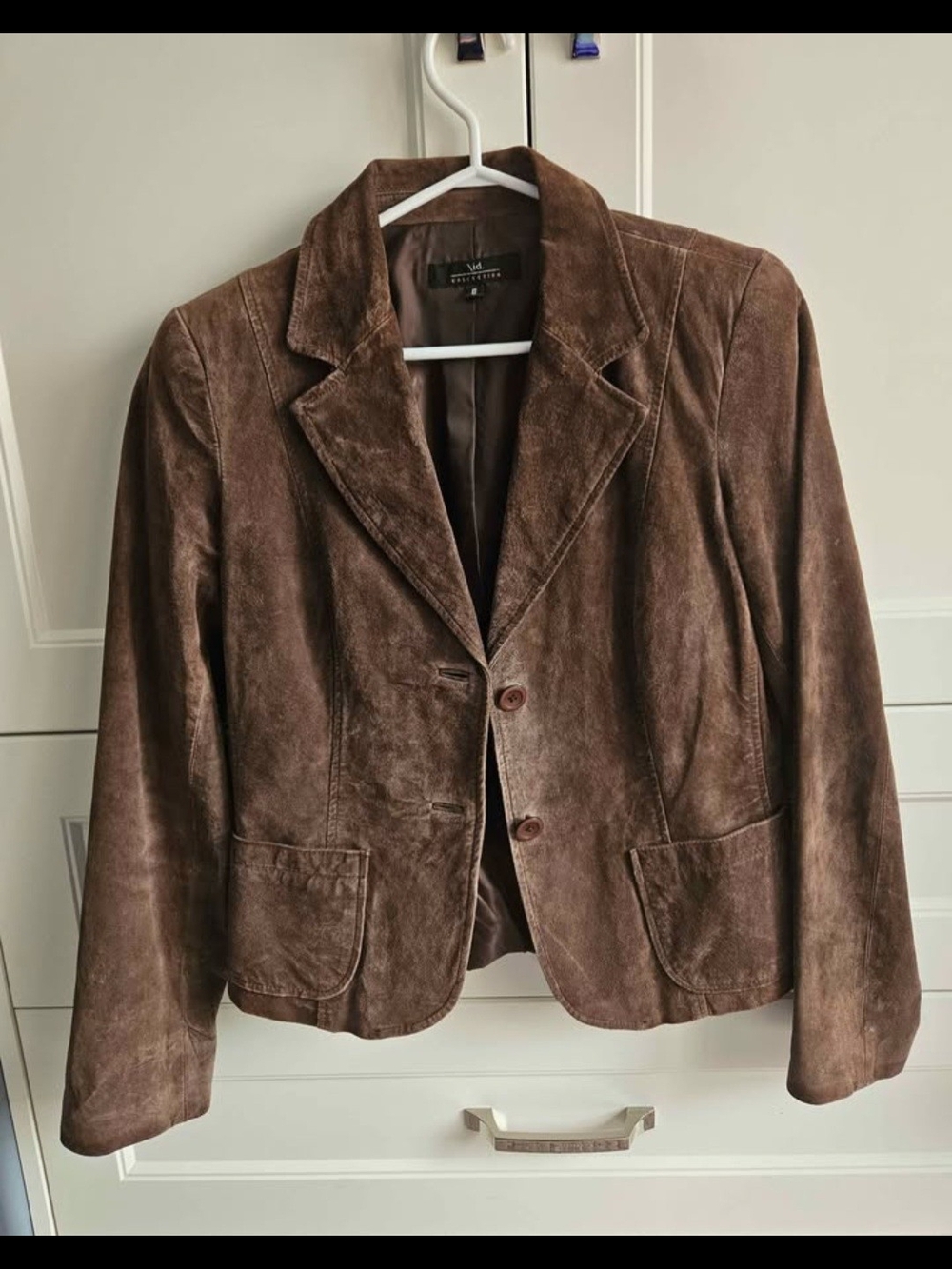 Brown Suede Tailored Blazer Jacket